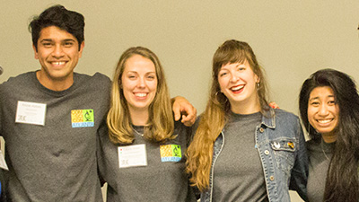 ComSciCon-Atlanta Organizers (from left) Anzar Abbas, Laura Mast, Kellie Vinal, and Carleenmae Sabusap