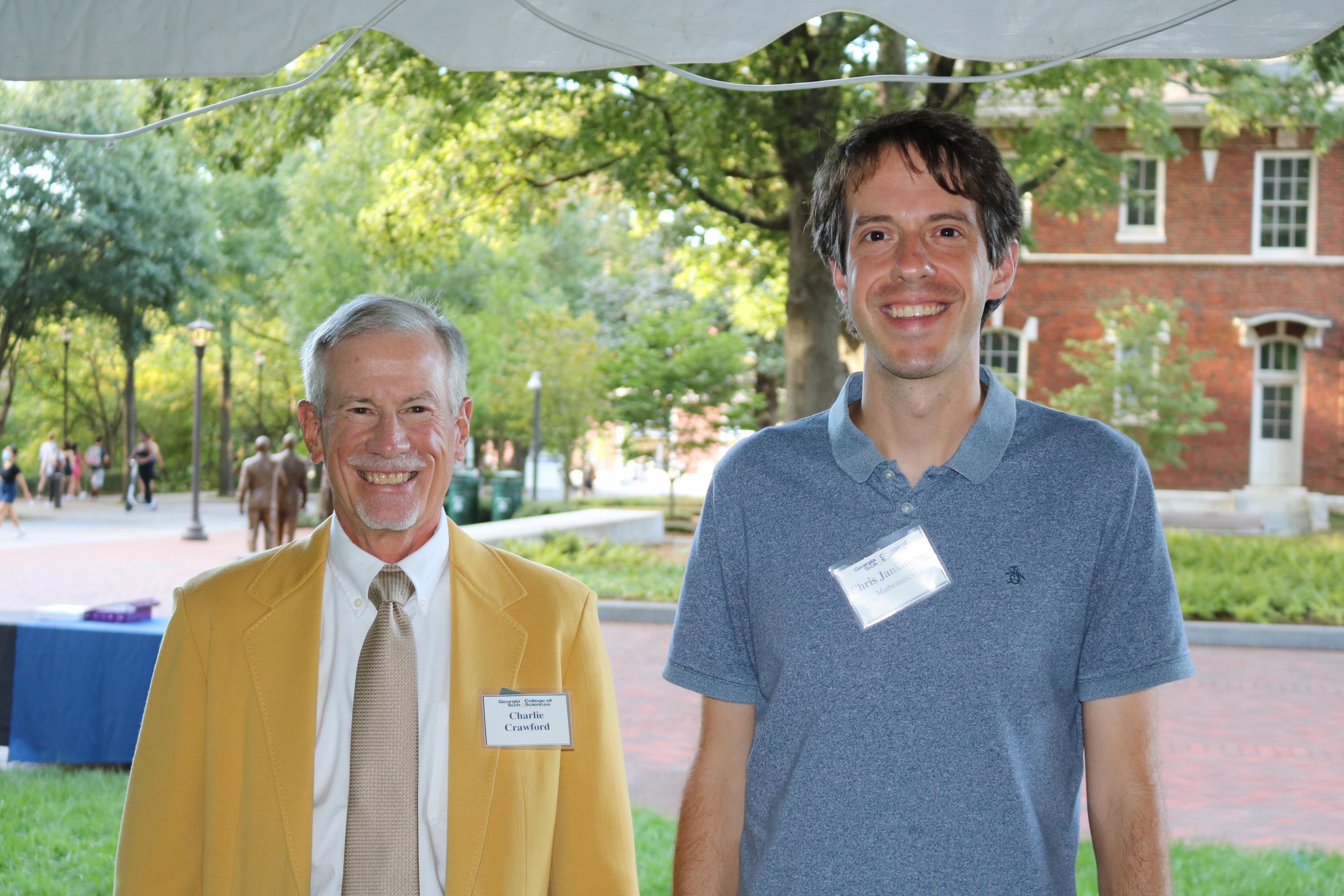 CoS alumnus and Immel Award donor Charles Crawford (left) and Immel Award winner Chris Jankowski, School of Mathematics (Photo Renay San Miguel)