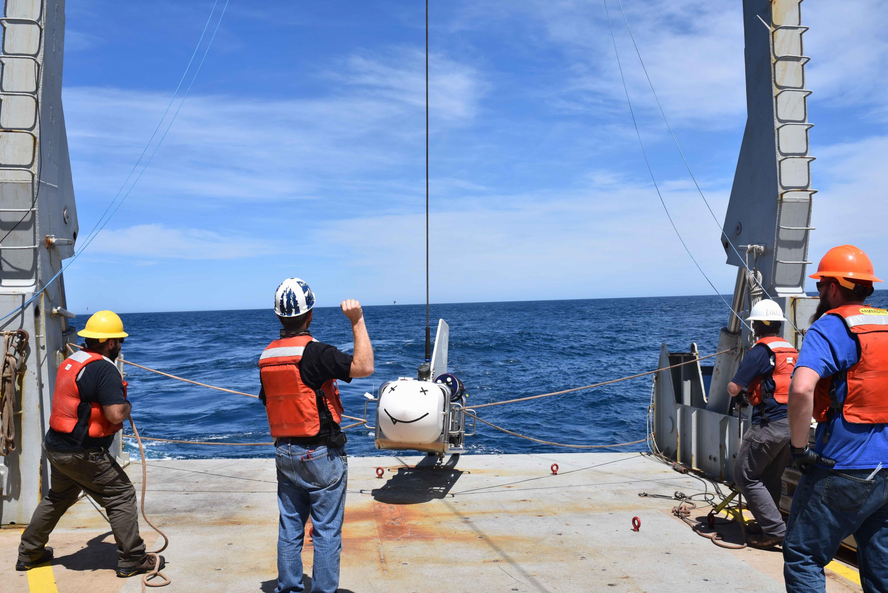 SUESI (Scripps Undersea Electromagnetic Source Instrument) ready for deployment. (Photo Samer Naif)