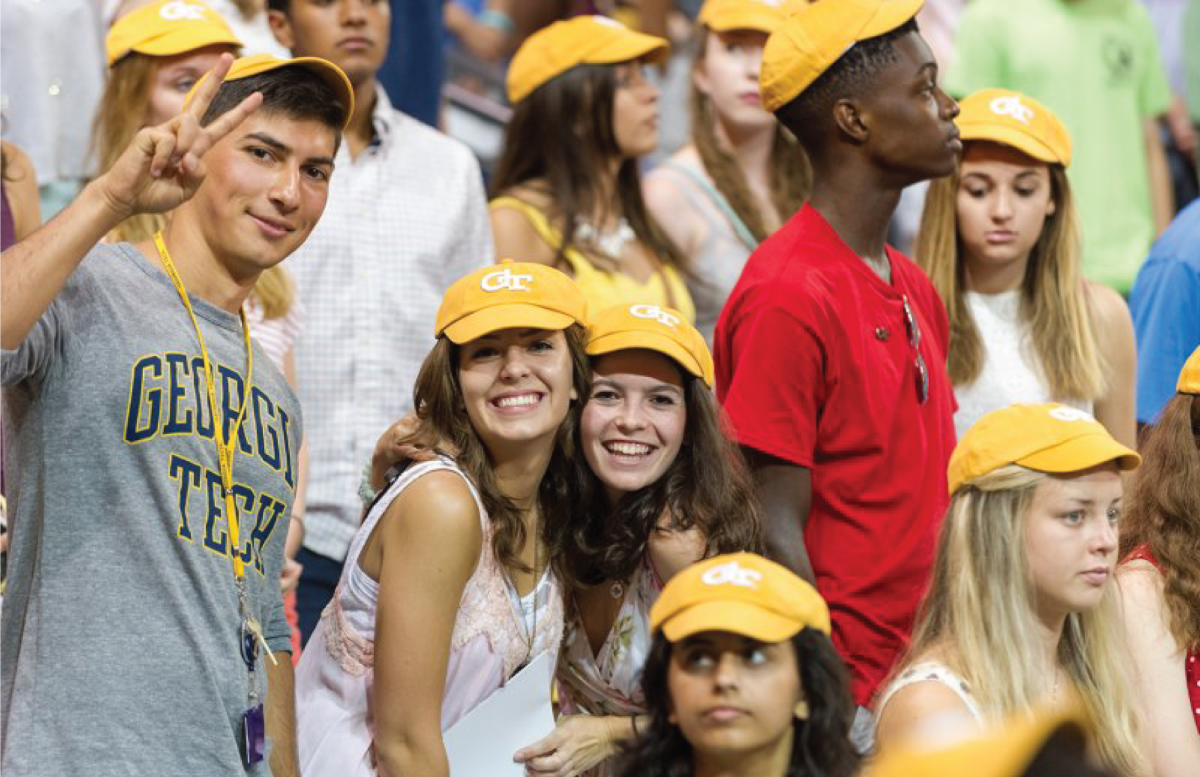 students smiling as a group