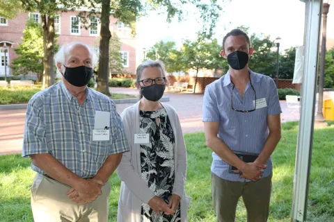 Frank Cullen and Elizabeth Peck (left) present the Cullen-Peck Fellowship to School of Earth and Atmospheric Sciences associate professor Chris Reinhard (Photo Renay San Miguel) Frank Cullen and Elizabeth Peck (left) present the Cullen-Peck Fellowship to School of Earth and Atmospheric Sciences associate professor Chris Reinhard (Photo Renay San Miguel)