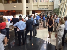 The Ford Environmental Science and Technology Building atrium was abuzz during the poster session for the Summer 2017 Internship/Co-op Carbon Reduction Challenge. (Photo by Renay San Miguel) The Ford Environmental Science and Technology Building atrium was abuzz during the poster session for the Summer 2017 Internship/Co-op Carbon Reduction Challenge. (Photo by Renay San Miguel)